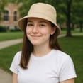 thumbnail image 5 of TOPTIE Blank Cotton Bucket Hat Fishing Hunting Hat Unisex Summer Outdoor Cap-Blue, 5 of 8