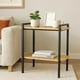 thumbnail image 5 of Mesa Auxiliar de 2 Niveles Tipo Industrial con Estantes de Madera Mesa de Noche Lateral Moderna con Marco Metálico Negro Ideal para Sala o Recamara es Compacta, Estable y Fácil de Armar, 5 of 7