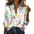 thumbnail image 2 of Womens Tops Satin Blouses for Women Button Down Shirts Long Sleeve Tops, 2 of 4