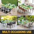 thumbnail image 5 of St. Patrick's Day Table Cloths for 4 Foot Rectangle Tables, Spring Shamrock Leaves Gnomes Flower Green Patio Waterproof Elastic Fitted Tablecloths, Washable Rectangular Table Cover for Camping, 5 of 8