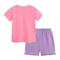 thumbnail image 3 of PRfgtbd Toddler Girls Summer Clothes Rainbow Print Short Sleeve T Shirts Tops And Shorts Two Piece Outfits Casual Comfortable Playwear Stylish Girls Clothing, 3 of 7