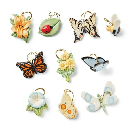 Butterfly Meadow 10-Piece Ornament Set