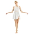 thumbnail image 1 of zdhoor Robe en Chiffon Asymétrique Lyrique pour Femmes Robe de Danse Ballet Contemporaine Performance Blanche S, 1 of 7