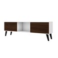 thumbnail image 5 of Manhattan Comfort Doyers Wood TV Stand for TVs up to 60" in White/Nut Brown, 5 of 5