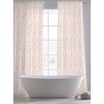 thumbnail image 4 of Orange Striped Sheer Curtains 96 inches Long 2 Panels Set Geometric Tiers Sheers Rod Pocket Small Window Short Curtains for Kitchen Cafe, Each 52" W x 96" L, 4 of 7