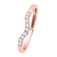 thumbnail image 3 of Mauli Jewels Engagement Rings for Women 0.1Carat Diamond Curved Wedding Band For Women's Shared-Prong-Setting 14K Solid Rose Gold, 3 of 6