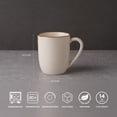 thumbnail image 2 of Famiware Tempus 4-Piece Stoneware Coffee Mug Sets, 14 oz Mugs for Kitchen, Antique White, 2 of 7