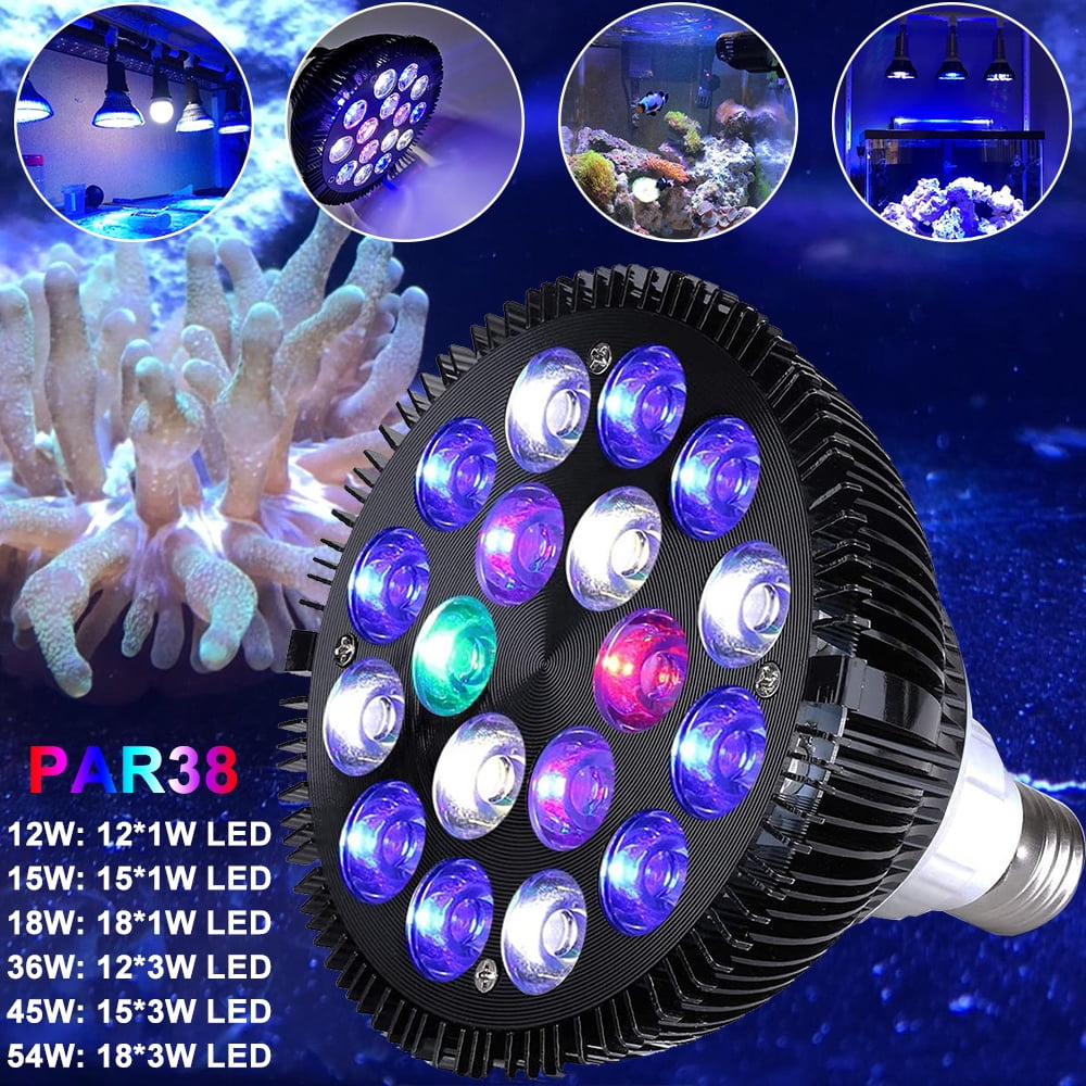 DYstyle LED Aquarium Light Bulb Full Spectrum 12W54W Fish Tank Spot