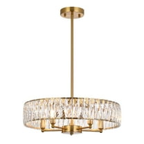 Bethel International Chandelier Gold Metal & Crystal