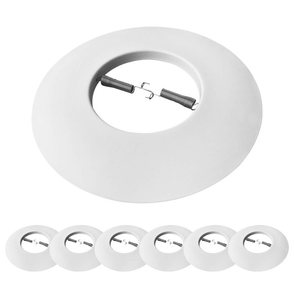 [6-Pack] PROCURU 6" Open Metal Ring Trim for Recessed Can Lights - for BR30, PAR30, LED, Incandescent, CFL, Halogen (White (6-Pack))