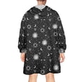 thumbnail image 2 of Wearable Oversized Blanket,Black Sun Moon Star Pattern Wearable Blanket Hoodie for Adults,Cozy Hooded Blankets with Super Pockets,Super Warm Fuzzy Pullover for Women & Men, 2 of 6