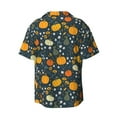 thumbnail image 6 of Lsque Pumpkin print Men's Cuban Collar Short Sleeve Shirt Summer Beachwear Casual Button Down Fashionable Vacation Leisure Shirt-4X-Large, 6 of 7