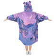 thumbnail image 2 of FORMRS Wearable Blanket Hoodie with Sleeves for Kids Cozy Flannel Sweatshirt, Cat Walking in Street, 2 of 7