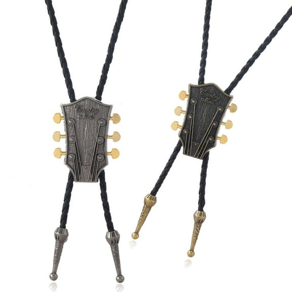 2pack Men Rodeos Bolo Tie Unique Fashion Necktie with Cow Star Chain