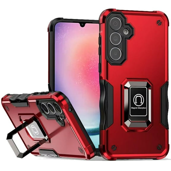 For Samsung Galaxy A26 5G S266V OPTIMUM Kickstand Cover Cell Case - Red