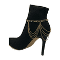 thumbnail image 3 of New Women Gold Metal Boot Chain Bracelet Shoe Anklet Wave Charm, 3 of 19