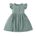 thumbnail image 3 of MEZZALL Girls Summer Dress French Style Sleeveless Smocked Waist Tiered Ruffle Toddler Kids O-Neck For Festivities And Outdoor, 3 of 9