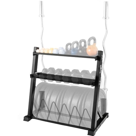 Yes4All Multi-Functional Weight Storage Racks, Dumbbell Rack for Home Gym Storage of Dumbbell/Kettlebell/Weight Plate & Barbell - 1000LBS Capacity