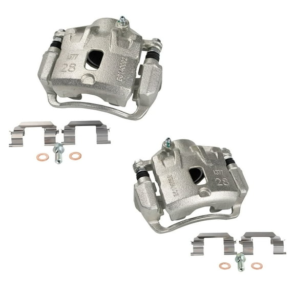 TRQ Front Brake Caliper Set Compatible with 2005-2009 Hyundai Tucson 2005-2010 Kia Sportage