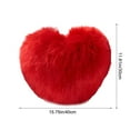 thumbnail image 3 of Heart Shaped Throw Pillow with Long Faux Fur, Plush Decorative Cushion for Sofa and Bed, Soft Accent Pillow for Living Room and Bedroom Decor(Red,A), 3 of 6