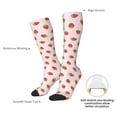thumbnail image 5 of Picia Women Crew Soft Moisture-wicking Socks Strawberry Pattern Design Cotton Socks, One Size fit All, 5 of 9