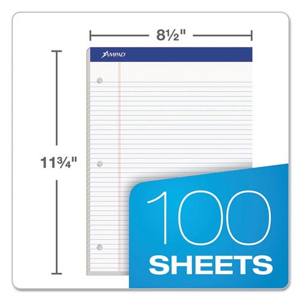 "Double Sheet Pads, Wide/legal Rule, 100 White 8.5 X 11.75 Sheets | Bundle of 2 Pads"