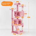 thumbnail image 3 of Yaheetech 62.2" H Multilevel Cat Tree with 3 Scratching Posts and Double Condos, Pink, 3 of 7