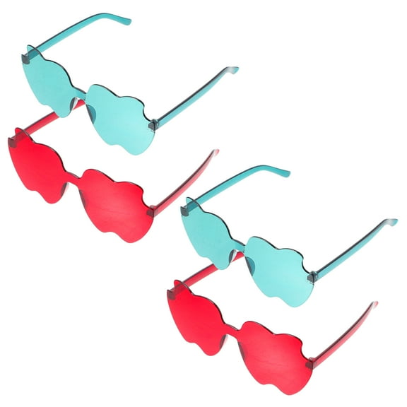 RENACLIPY Rimless Party Sunglasses Assorted Colors PC Frames Stylish UV Eyewear for Men and Women