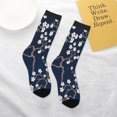 thumbnail image 4 of Uemuo Cherry Blossoms on Navy Background Printed Kids Boys Socks Seamless Crew Socks Crazy Funny Athletic Sport Socks for Children, 4 of 6