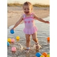 thumbnail image 4 of BemeyourBBs Western Toddler Baby Girl Swimsuit Infant Bathing Suit Summer One Piece Swimwear Cow Bow Watermelon Sleeveless Tie up Straps Ruffle Trim Decor Cute Skirted Beachwear, 4 of 9