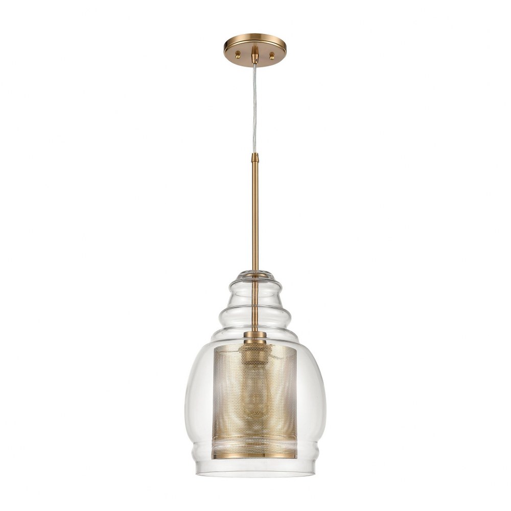 -1 Light Pendant in Modern/Contemporary Style-16 inches Tall and 11 inches Wide-Antique Gold Finish Bailey Street Home 2499-Bel-3826685 - image 3 of 3