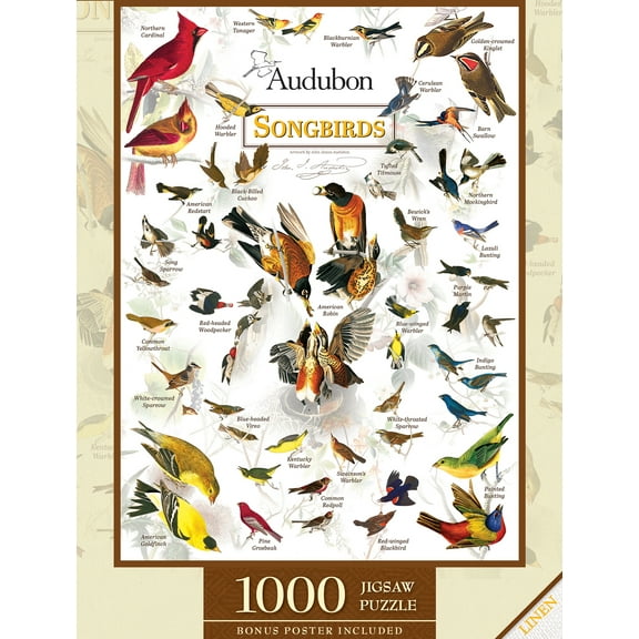 MasterPieces 1000 Piece Jigsaw Puzzle - Audubon Songbird - 19.25"x26.75"