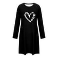 thumbnail image 3 of Hvot&aat Nightgowns for Women Short Sleeve Heart Printed Sleep Shirt Dress Holiday Sleepwear, 3 of 5