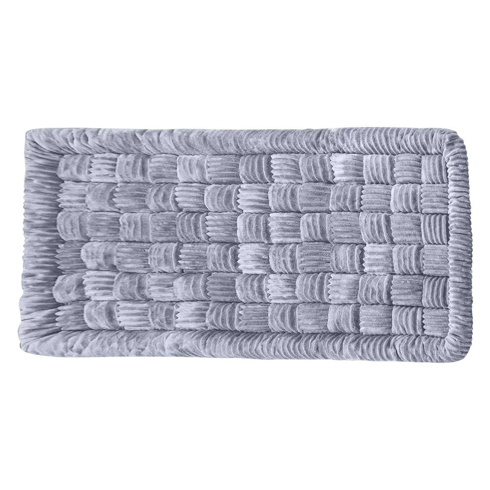 YaoZQ Grey Orthopedic Crate Mat, 54 in XXL Plush Dog Bed for Large Breeds, Washable Anti- Joint Relief Sleeping Pad for Kennels