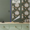 thumbnail image 5 of Ambesonne Vintage Flowers Peel & Stick Wallpaper for Home, Retro Peonies Motif, 13"x36", Dark Teal Caramel and Tan, 5 of 5