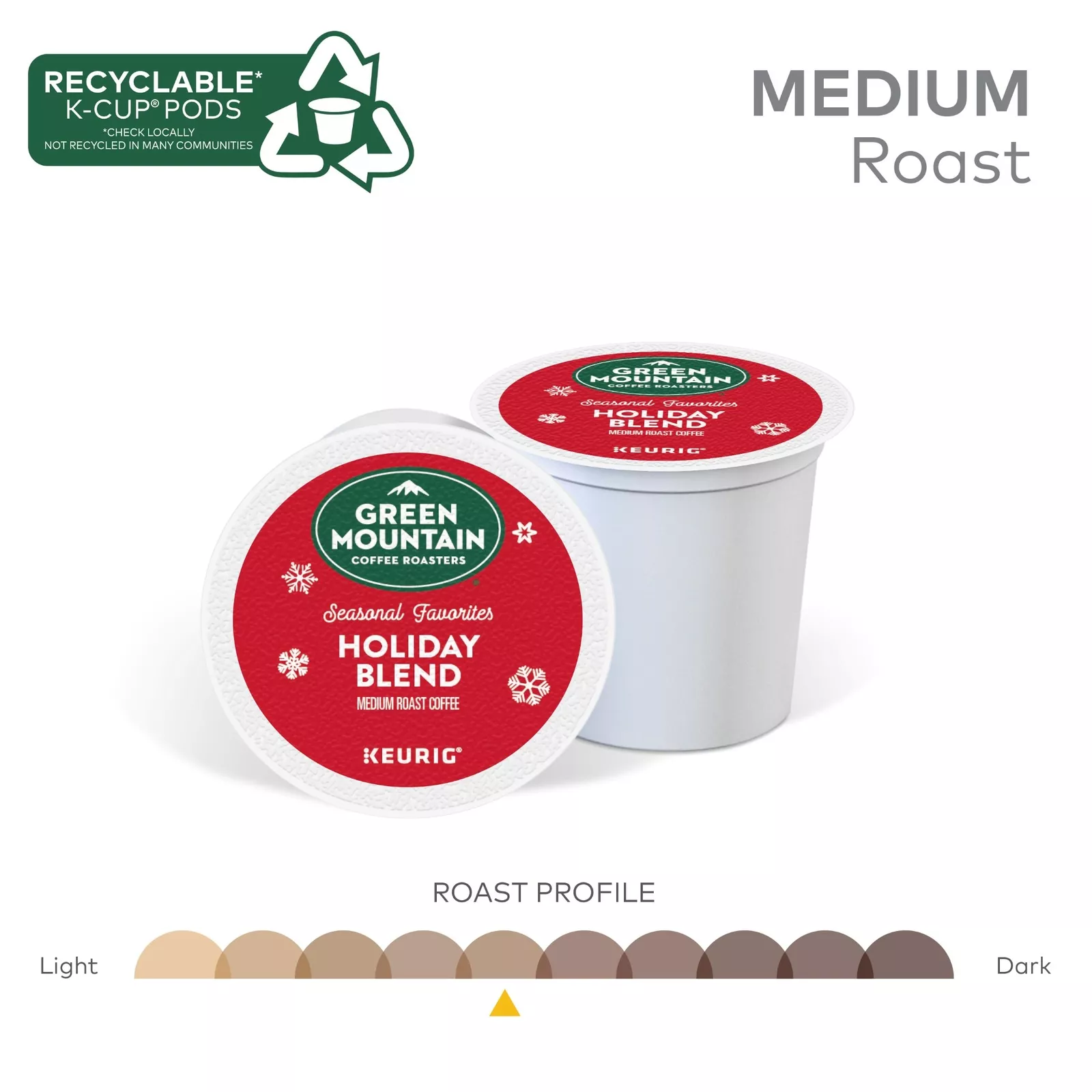 Green Mountain Coffee Roasters Holiday Blend, 96 K-Cups Pods
