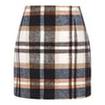 thumbnail image 2 of Cyglowse Fall Plaid Skirts for Women High Waist Bodycon Mini Skirt Ladies Above The Knee Dress Fall Fashion Brown L, 2 of 5