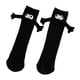 thumbnail image 2 of Calcetines divertidos y originales, suaves y transpirables, de media caña, para parejas cogidas de la mano (1 unidad) Negro, 2 of 9