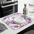 thumbnail image 2 of Microfibre Drying Mat for Kitchen Purple Floral Wildflower Farmhouse Dish Drying Drainer Mat Absorbent Pioneer Drying Mat Washing Up for Glass, Plate & Cup 16inch X 18inch, 2 of 7