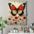 thumbnail image 4 of Qisvanset 12x16 Inch Red Floral Butterfly Canvas Wall Art, Botanical Insect Boho Nature Home Decor, 4 of 5