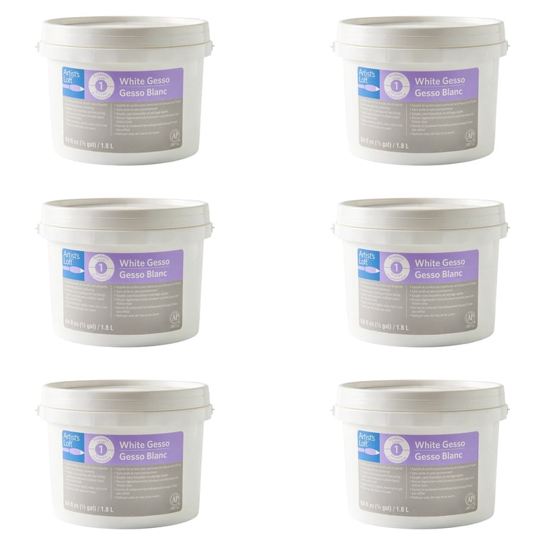 Artist's Loft White Acrylic Gesso, 64 oz, 6-Pack photo 1