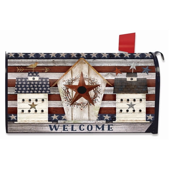 Briarwood Lane Rustic American Birdhouse Primitive Mailbox Cover