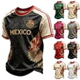 thumbnail image 6 of Zimjoy 2026 Men's Mexico Soccer T-Shirt World Soccer Game National Team 2D Graphic Crew Neck Short Sleeve Tee Red 4XL, 6 of 6