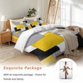 thumbnail image 7 of Abstract Art Bedding Duvet Cover Set Twin Size 4 Pieces Patchwork Black and Yellow Soft Twill Plush Quilt Cover, Include 1 Duvet Cover 1 Flat Sheet And 2 Pillow, 7 of 7
