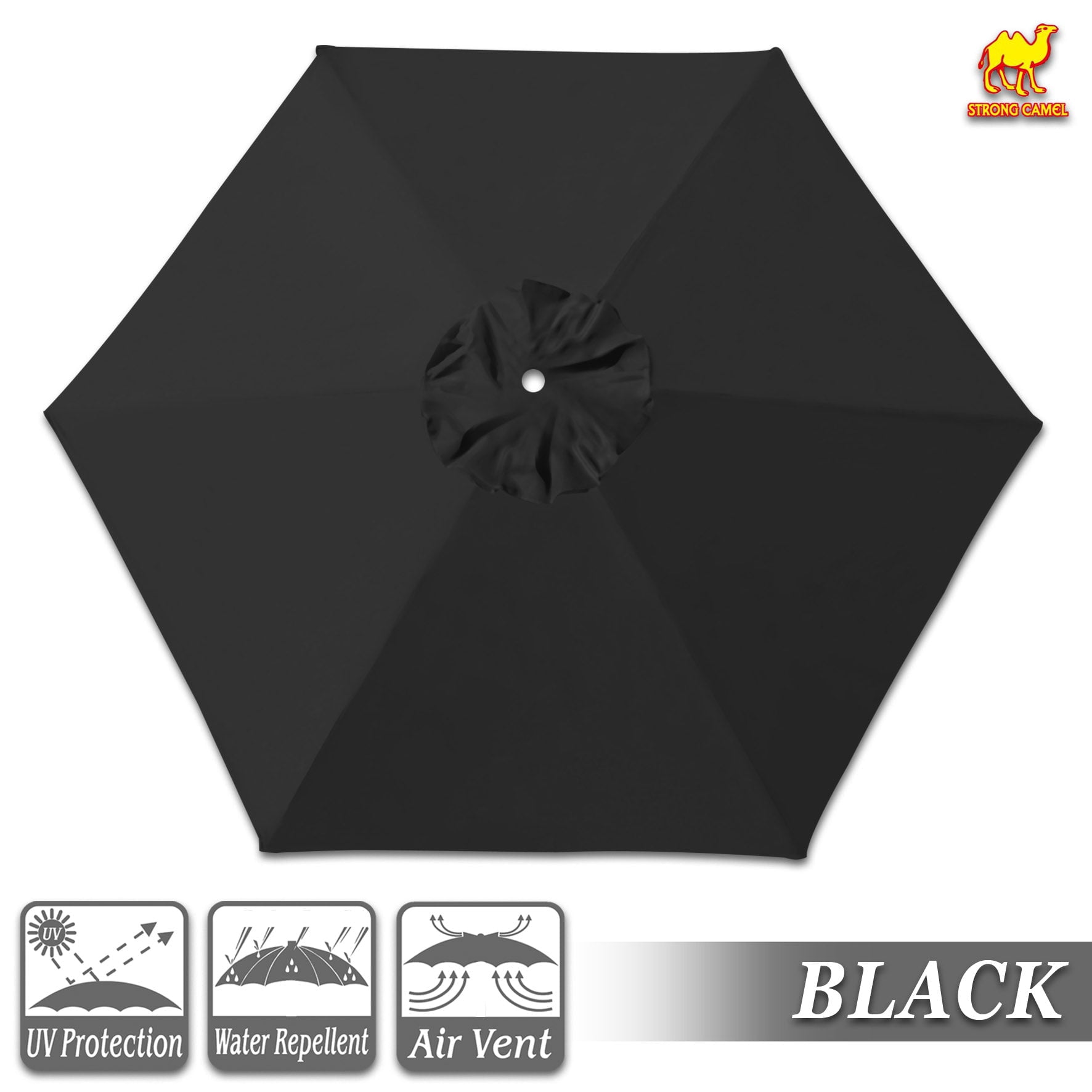 SOLAXO 9ft 6ribs Umbrella Canopy Cover Replacement Top Canopy for Patio Umbrella