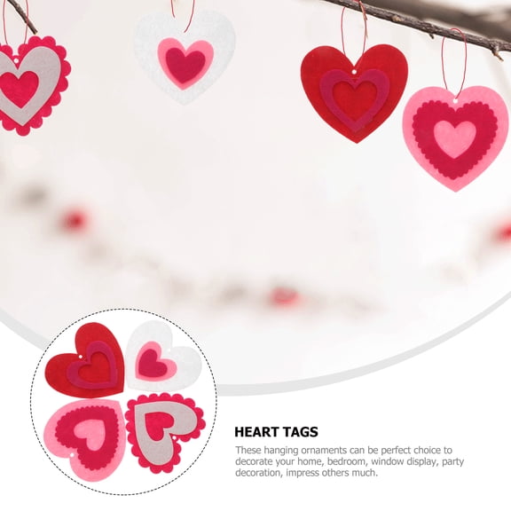 OUNONA Heart-Shaped Felt Ornaments for Valentine’s Day, Romantic Home Decor and Holiday Decoration Ideas