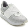 DKNY Womens Classic Jogger Lightweight Slip on Sneaker 6.5 Silver/White Marli
