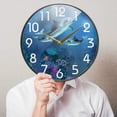 thumbnail image 3 of Dreamtimes Beautiful Underwater Dolphins Family Round Wall Clock, 12 Inch Silent Battery Operated Quartz Analog Quiet Desk Clock for Home,Office,School, 3 of 7