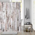 thumbnail image 2 of Abstract Grunge Shower Curtain with White Tassel Retro Brown Grey Shower Curtain Abstract Rustic Art Fabric Shower Curtain for Bathroom with Hooks 70x70 Inch Bath Curtain Decorations, 2 of 6