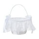 thumbnail image 3 of Xihbxyly Cesta para Niña de Las Flores, Elegante Diseño de Encaje con Lazo Blanco, Tamaño Compacto para Fácil Transporte, Tela Duradera para Uso Prolongado, Ideal para Ceremonias de Boda U Ocasiones, 3 of 7